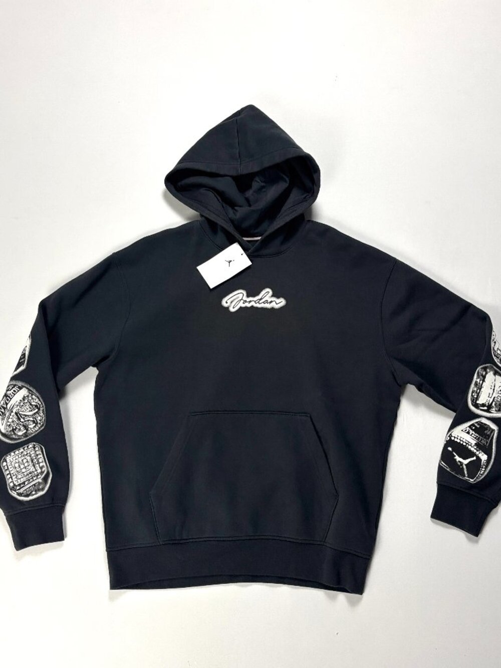Jordan Mens Six Rings MVP Hoodie Black Sz M Nike Air Sweatshirt NWT New